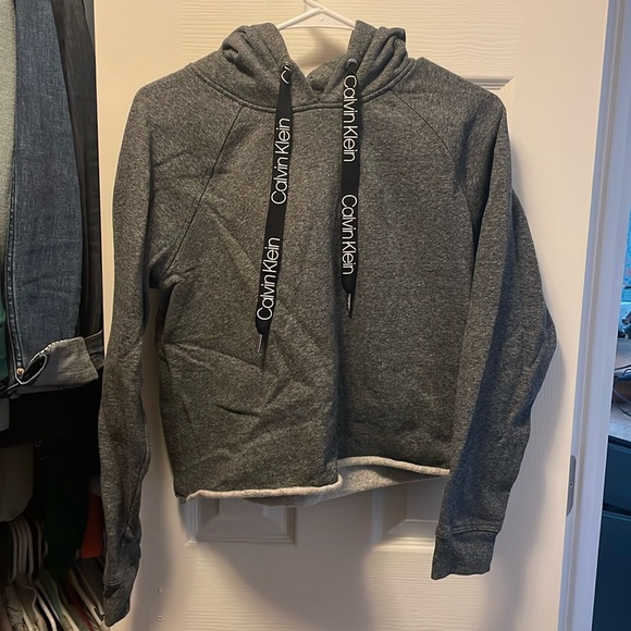 Calvin Klein Tops - Calvin Klein Cropped Gray Hoodie Size Medium